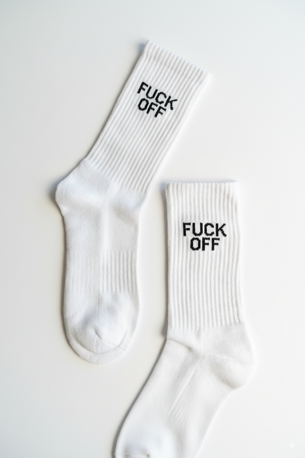 Fuck Off Socks - White